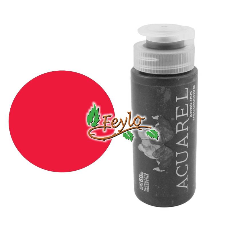 Acrilico Decorativo X 60Cc Acuarel Bermellon