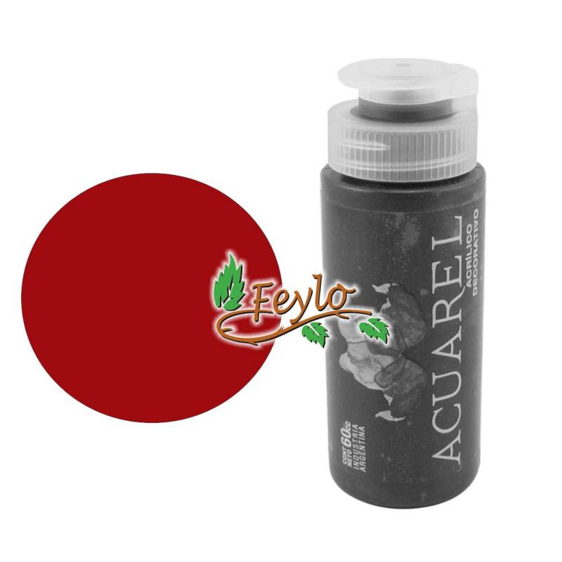 Acrilico Decorativo X 60Cc Acuarel Rojo Fuego