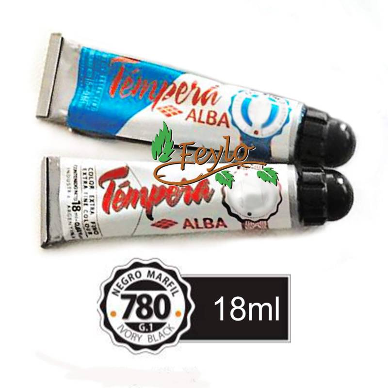 Tempera Prof. Alba  X 18 Ml Negro Marfil