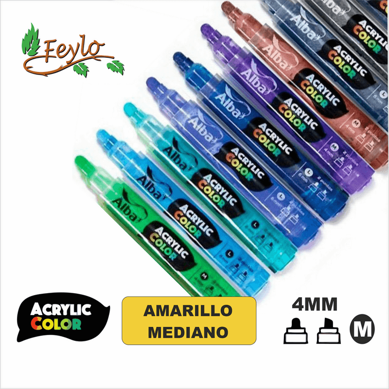 Acrylic Colour Amarillo Mediano Punta 4Mm