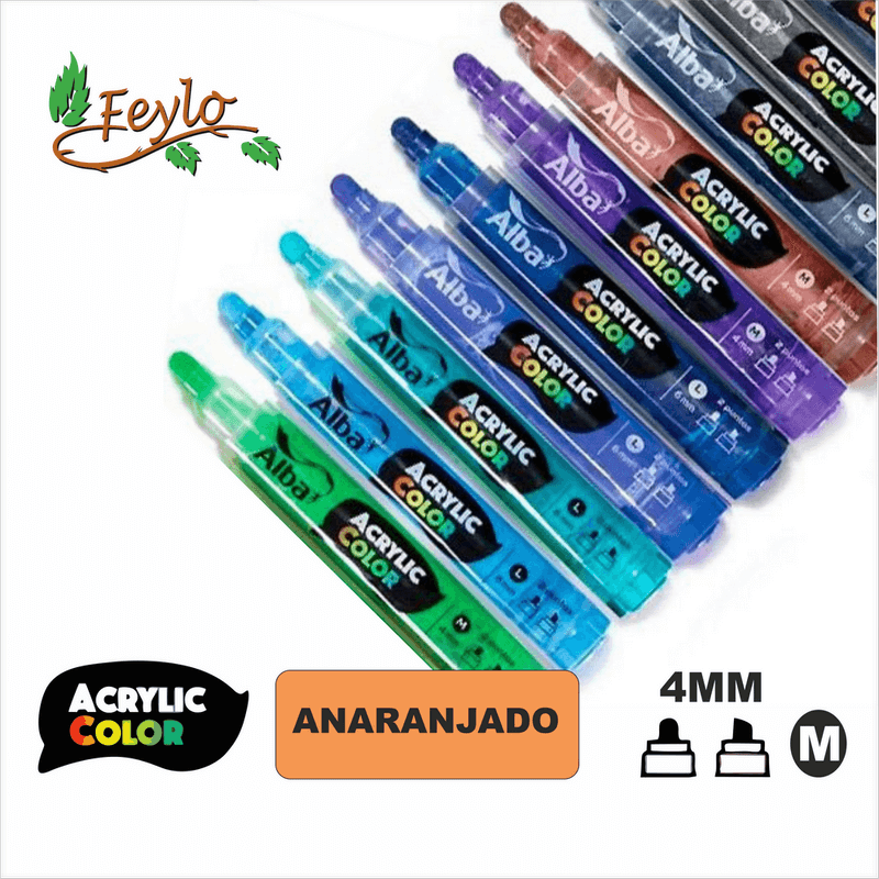 Acrylic Colour Anaranjado Punta 4Mm