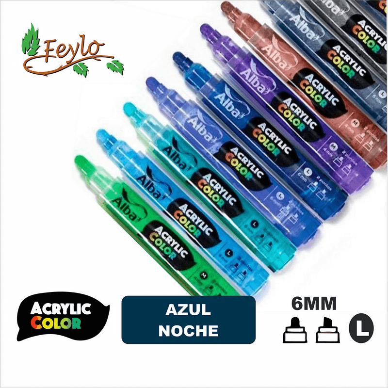 Acrylic Colour Azul Noche Punta 6Mm