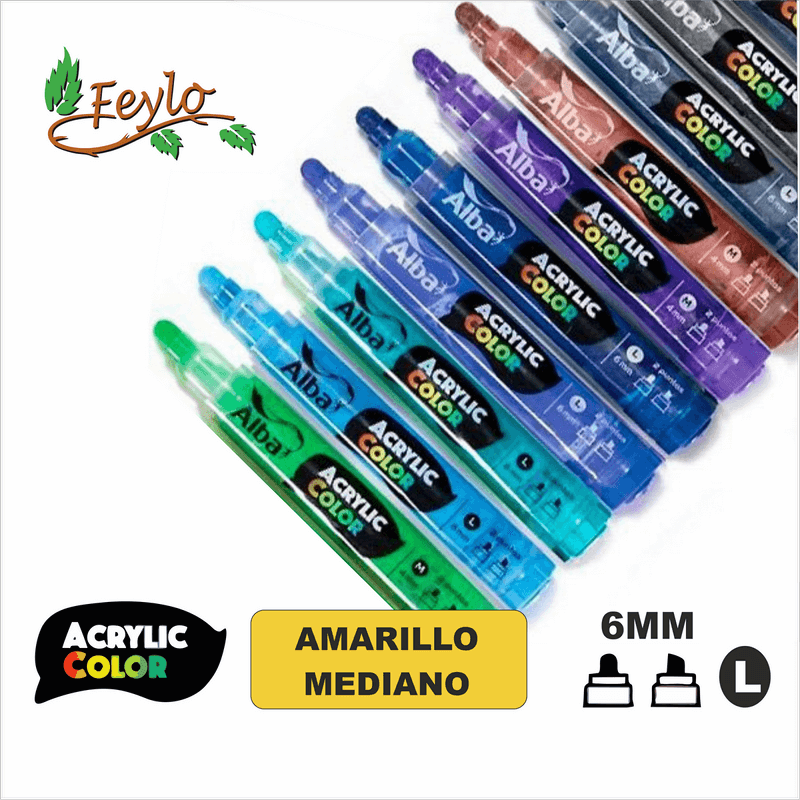 Acrylic Colour Amarillo Mediano Punta 6Mm