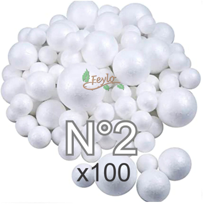 Esferas De Telgopor Nº2 X 100 Unidades