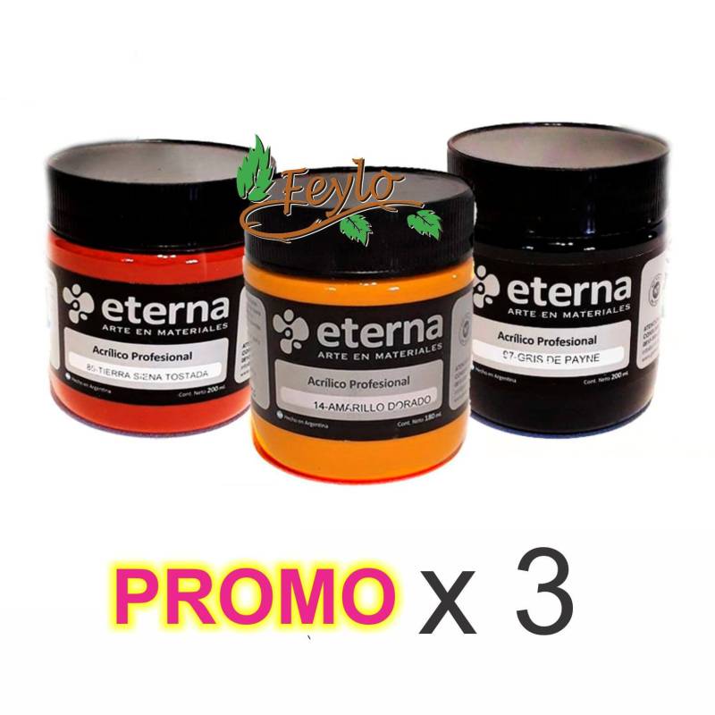 Promo Acrilicos Profesional Eterna 60Ml S1 X 3 Un.