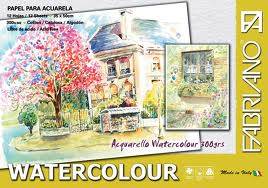 Block Watercolor Fabriano 200 Grs 25 X 35 Cm 20H