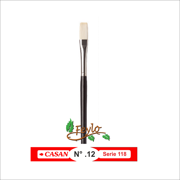 Casan  Pincel, Serie 118 Nº12 Cerda Sintectica Chato