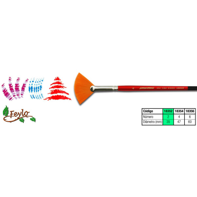 Pincel Plantec  Abanico Fibra Sintetica Dorada 2