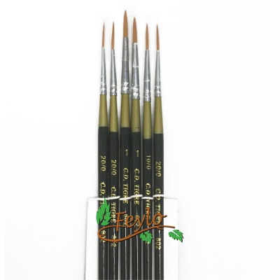 Pinceles Tigre  Art. 802 Set Redondo Pelo Largo X 6 Unid.