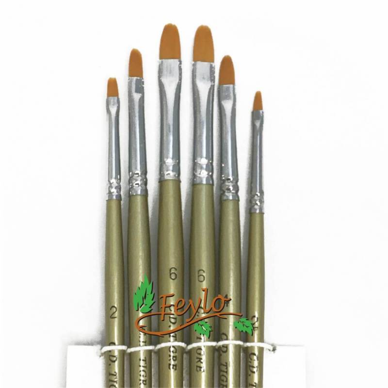 Pinceles Tigre  Art. 701 Set Lengua De Gato X 6 Unid.