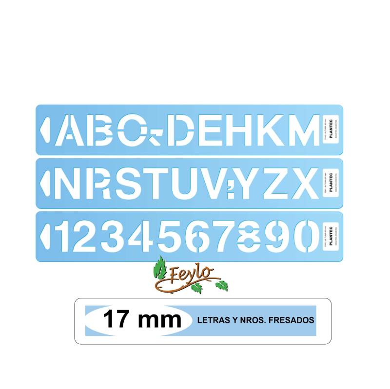 Letras Y Nros. Fresados Plantec Altura 17 Mm