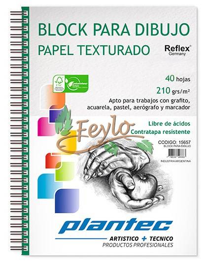 Block Para Dibujo Plantec Anillado Text.  X40H A5 210 Grs