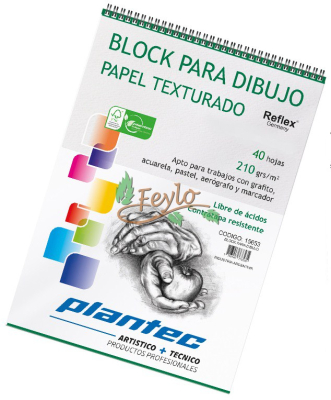 Block Para Dibujo Plantec Anillado Text.  X40H A4 210 Grs  