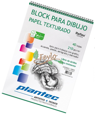 Block Para Dibujo Plantec Anillado Text.  X40H 35X50 210 Grs  