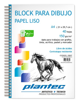 Block Cuaderno Anillado Lateral A4 150 Grs X 40 Hojas