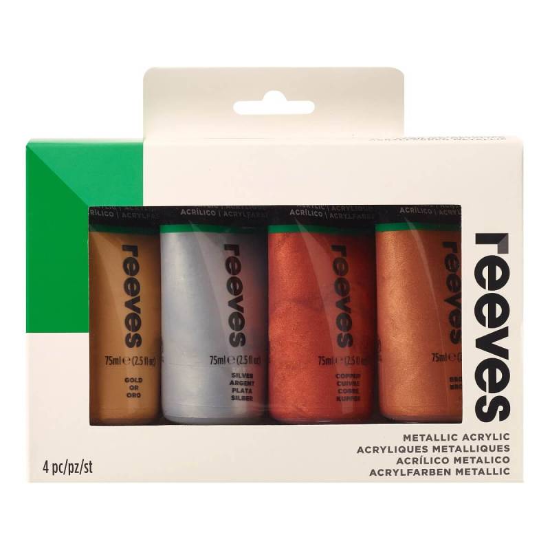 Set Acrílicos 4 Colores Metalizados - Pomo 75 Ml