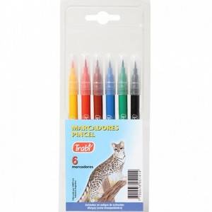 Marcadores Pincel Trabi Surt. X 6