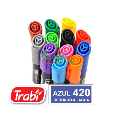 Marcadores Al Agua Marker Redondo 420 Azul