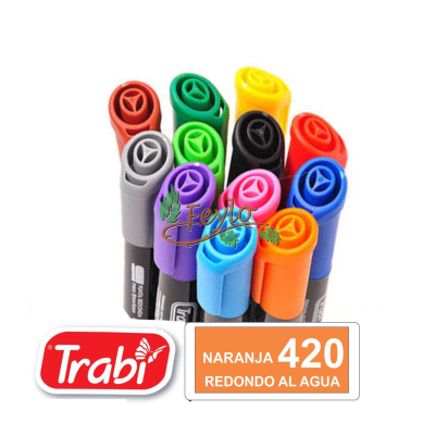 Marcadores Al Agua Marker Redondo 420 Naranja