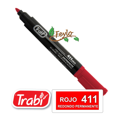 Marcadores Permanente Redondo 411 Rojo
