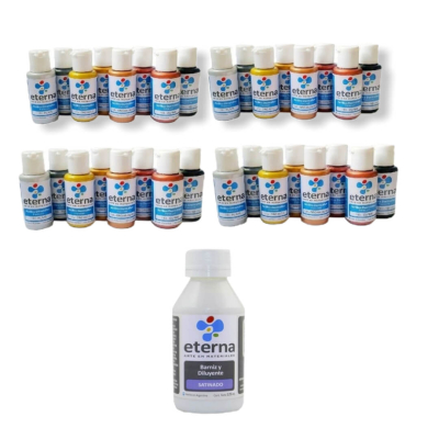 Promo Acrilicos Eterna 70 Colores (1C/U) + 1 Barniz X 250Cc