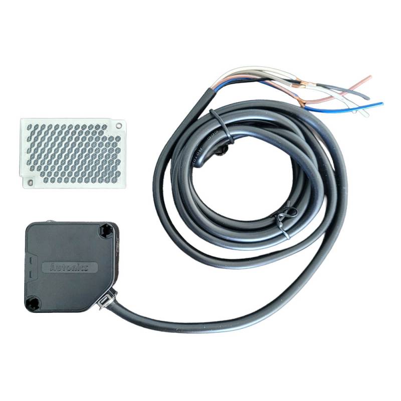 Fotocélula sensor retroreflectivo para materiales opacos, Autonics, modelo BEN5M-MFR. 5 mts. de alcance, NA/NC, salida a rele, alimentacion 20 a 240 Vca/Vcc (in