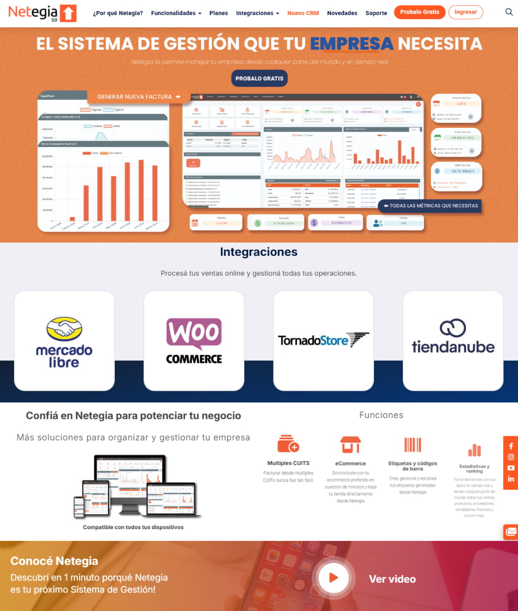 Rediseño de Portal Web Netegia ERP
