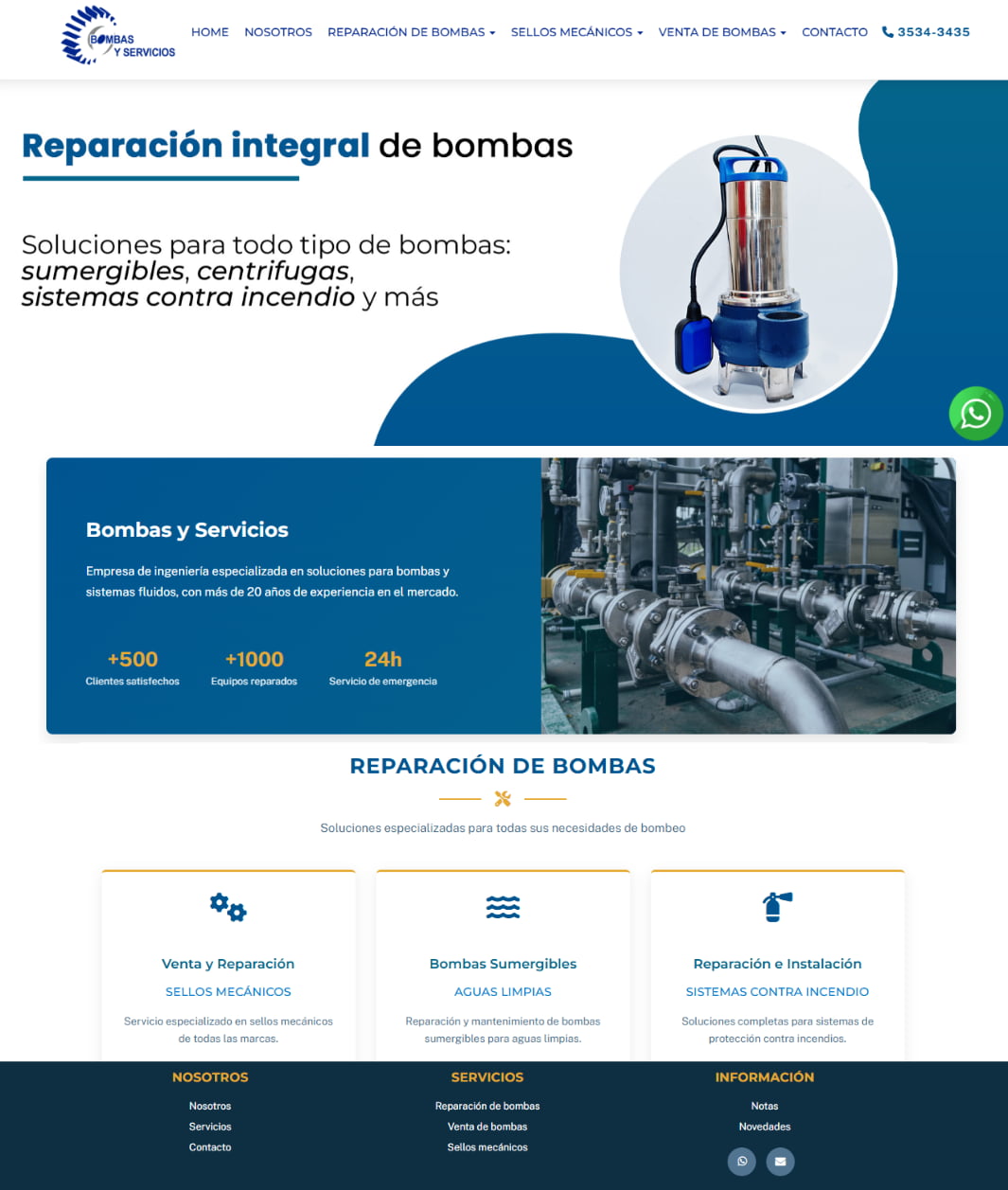 Rediseño de Portal Web Bombas y Servicios