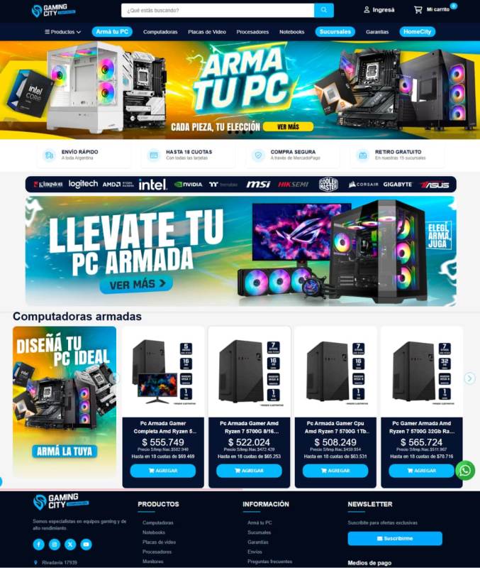 Proyecto Tienda eCommerce Gaming City Computación