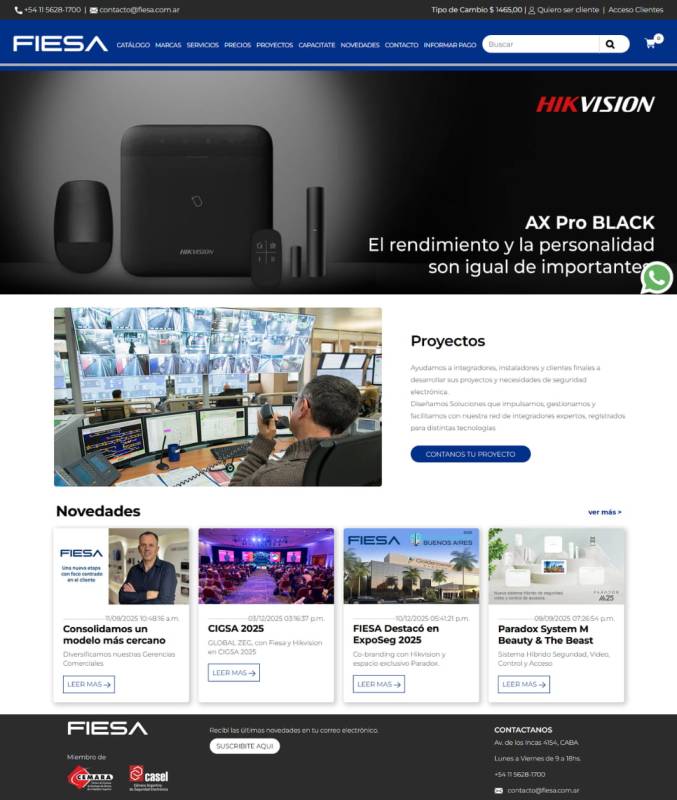 Tienda B2B Fiesa, Importador mayorista de seguridad electrónica